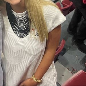 White muscle tee dress, with texture